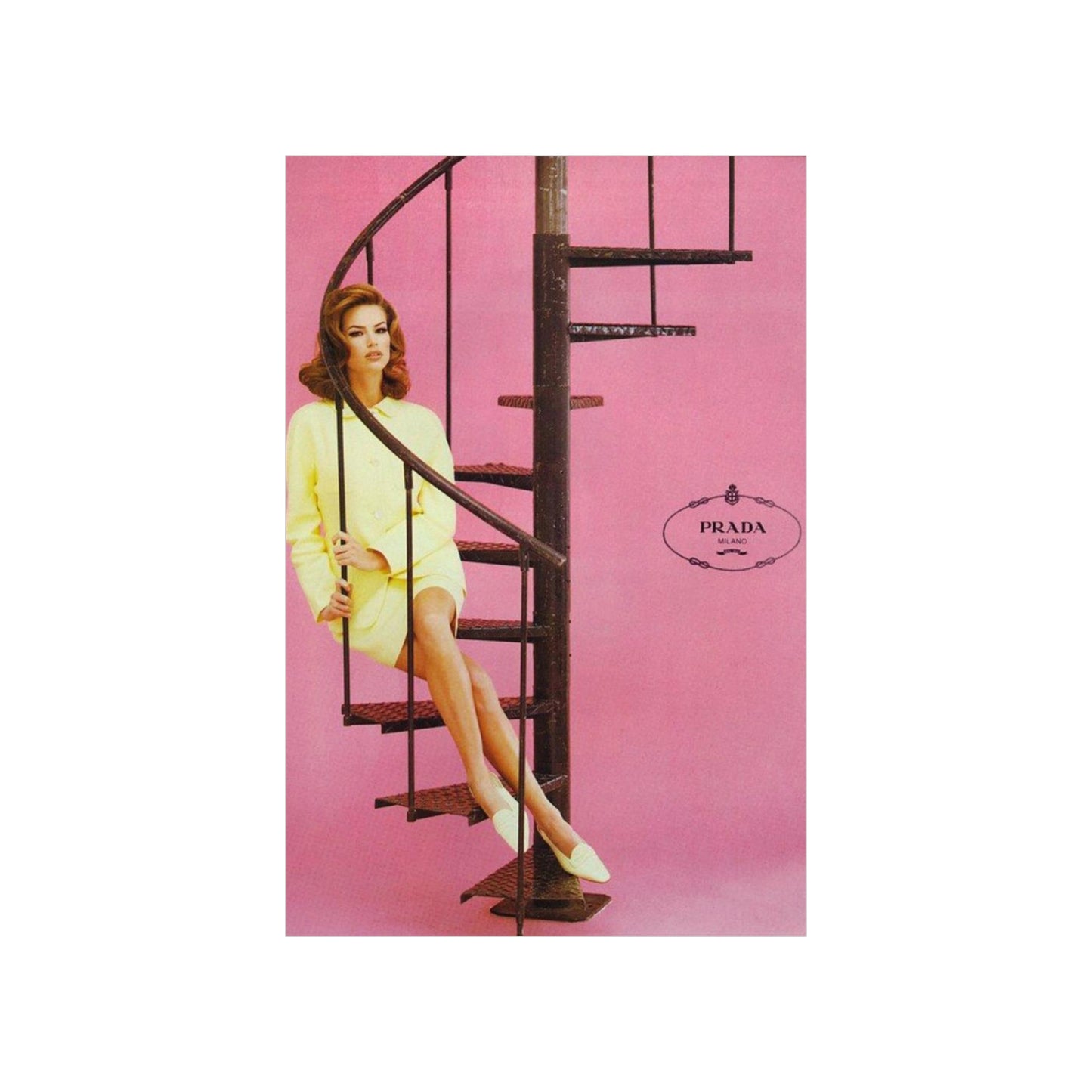 Pink Vintage Prada Ad Poster