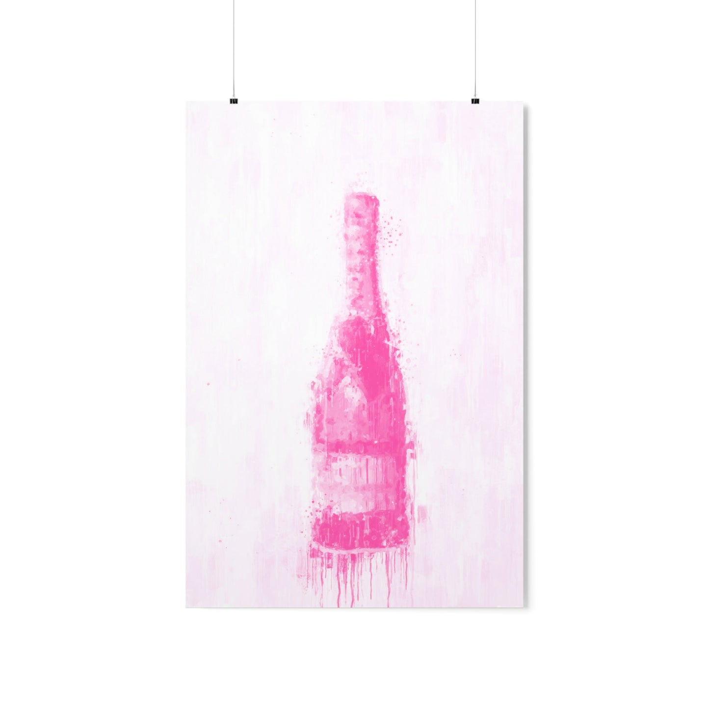 Pink Champagne Bottle Poster