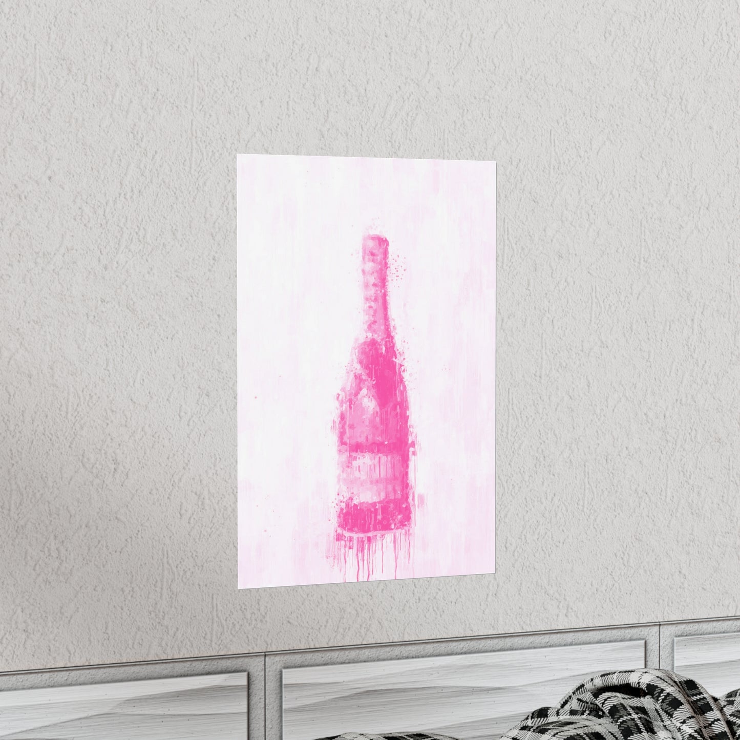 Pink Champagne Bottle Poster