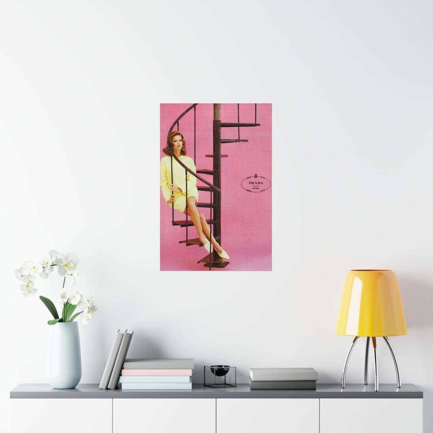 Pink Vintage Prada Ad Poster