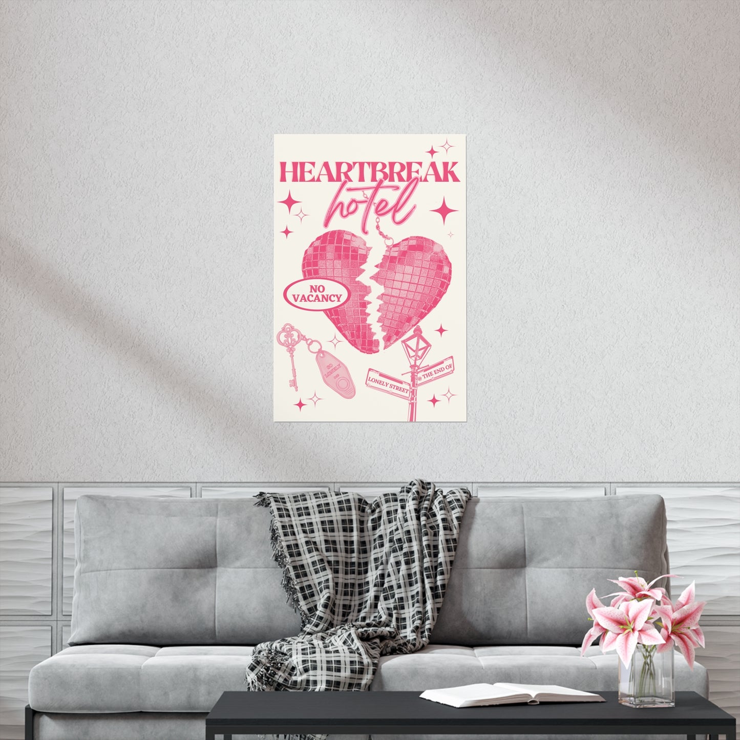 Vintage Pop Music Heartbreak Hotel Room Aesthetic Poster