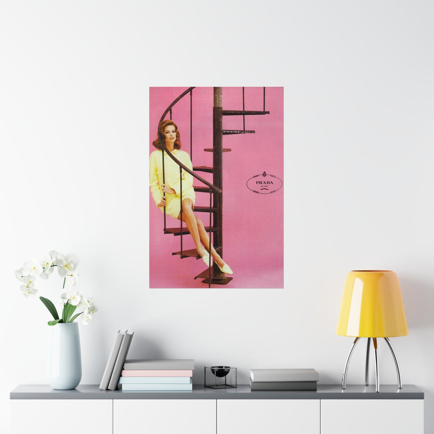 Pink Vintage Prada Ad Poster