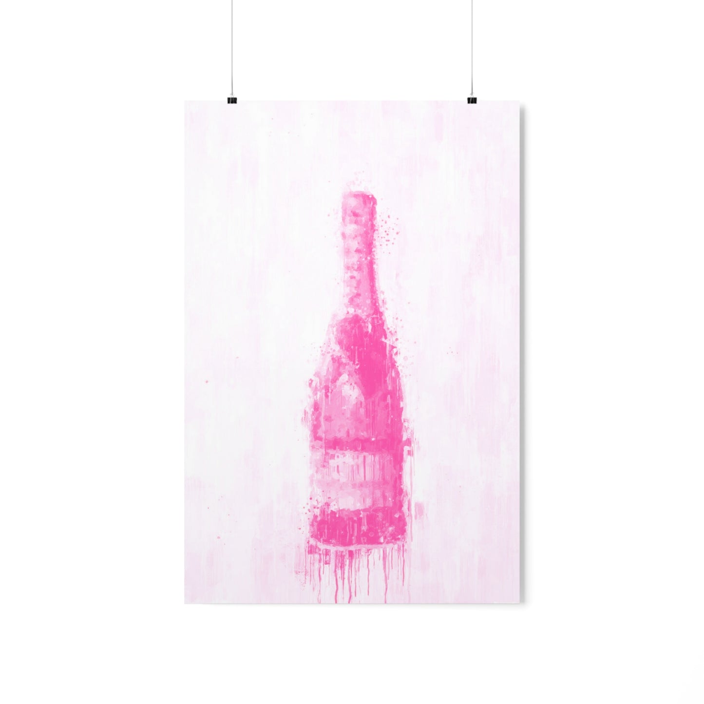 Pink Champagne Bottle Poster