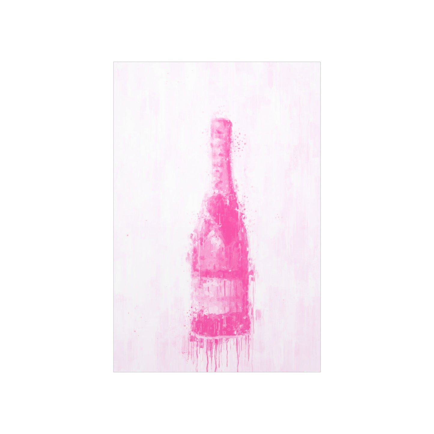 Pink Champagne Bottle Poster