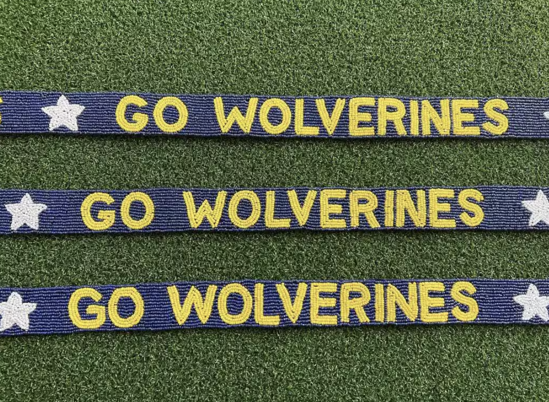 University of Michigan Beaded Purse Strap