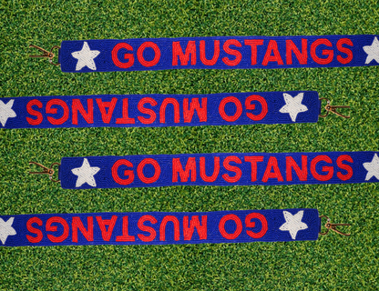 SMU Beaded Purse Strap | Go Mustangs Beaded Purse Strap