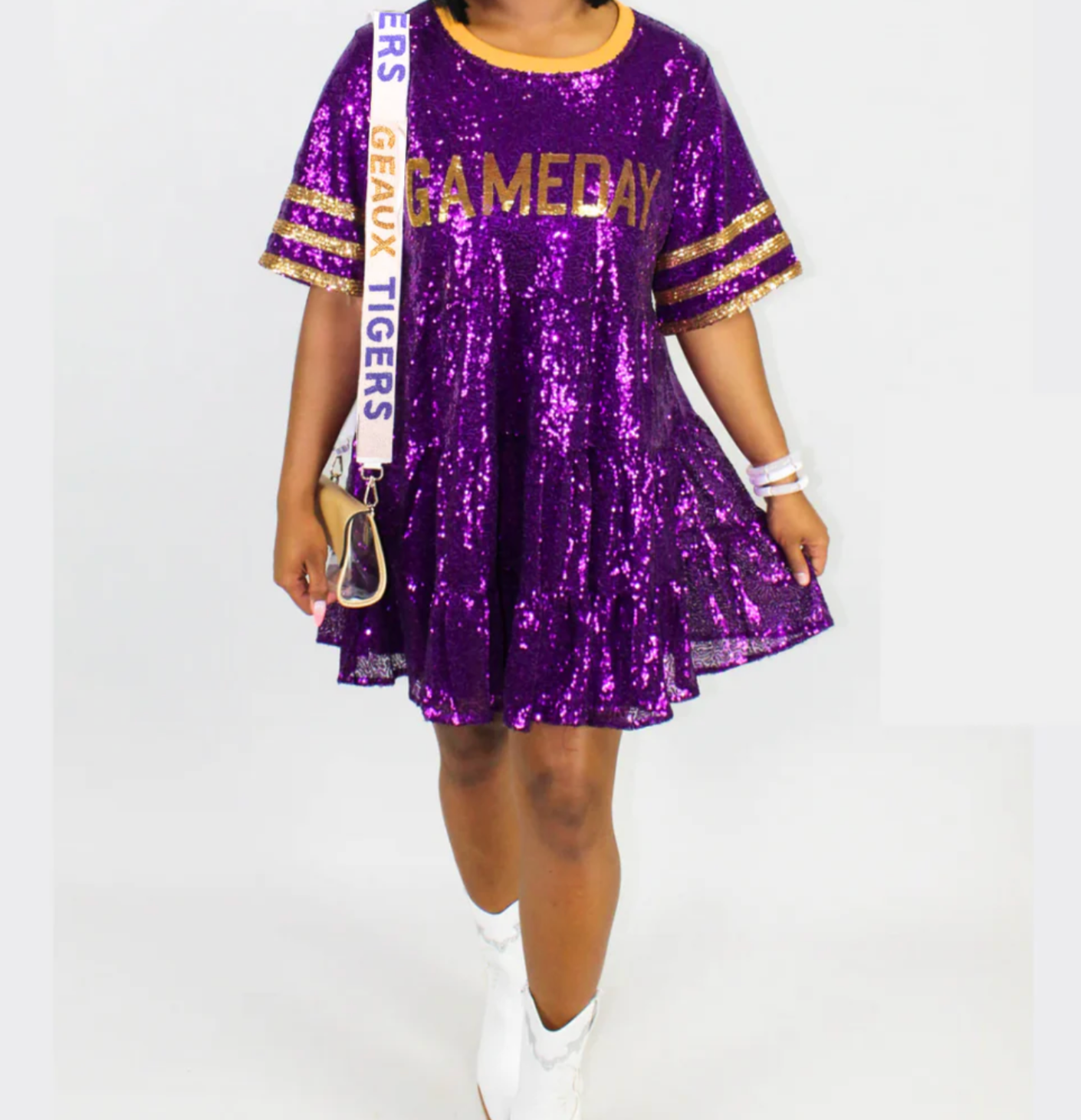 LSU Geaux Tigers beaded purse strap