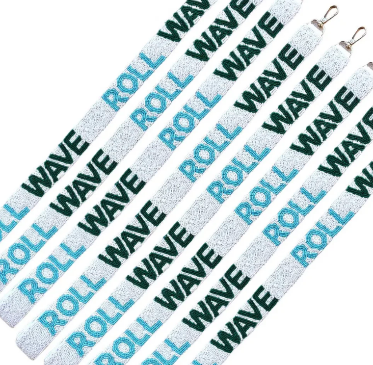 Tulane Roll Wave beaded purse strap