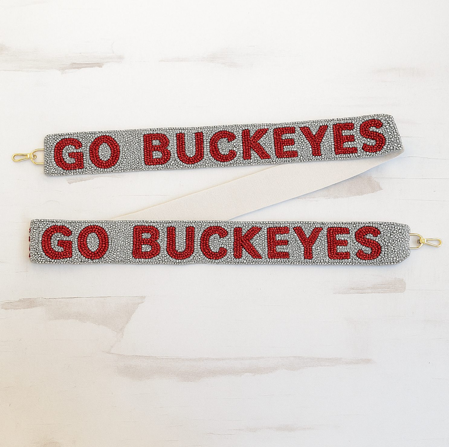 Ohio State beaded purse strap