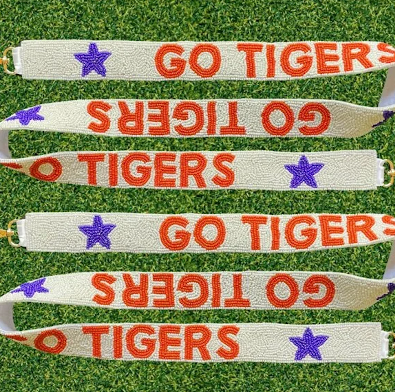 Clemson Go Tigers beaded purse strap